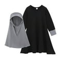 thumbnail image 1 of CHUOU Dresses for Girls Long Sleeve Dresses for Prayer Two Piece Hijab for Girl Kid,12M-14T, 1 of 4