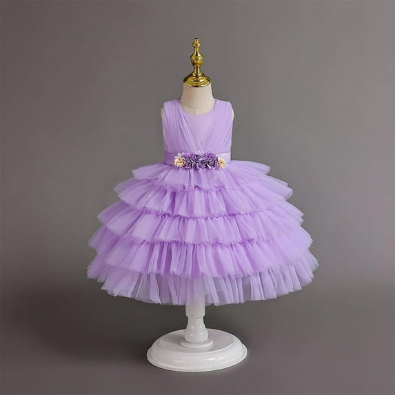CHUOU Flower Girls Tulle Dress Bridesmaid Sparkle Wedding Pageant Dresses Princess Birthday Party For 9M-1Y