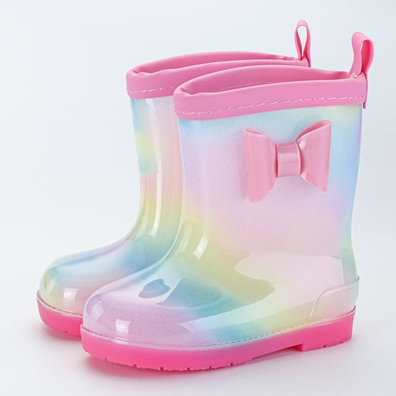 CHUOU Girl Shoes Rain Boots Cartoon Children Rain Boots Boys And Girls Rain Boots Water Rubber Shoes