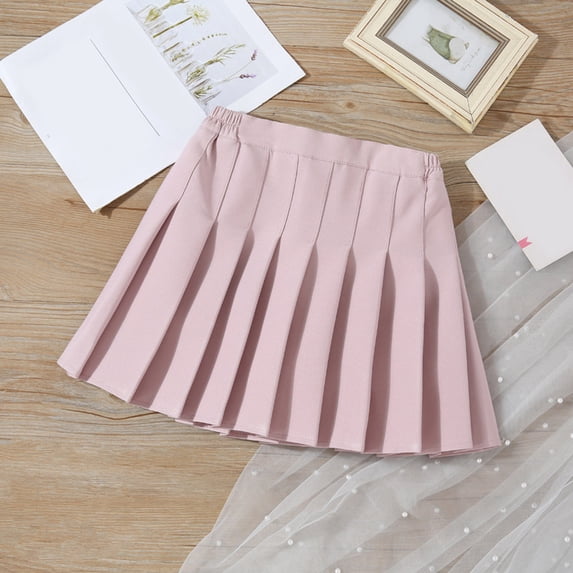 CHUOU Girls Summer Fashion Waist Tennis Pleated Slim Skirt Casual Mini Waist Skirt Fashion High Skirt,8 Years-9 Years