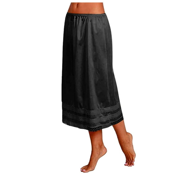 CHUOU Half For Women Underskirt Dress Extender Lace Trim Knee Length Short Skirt