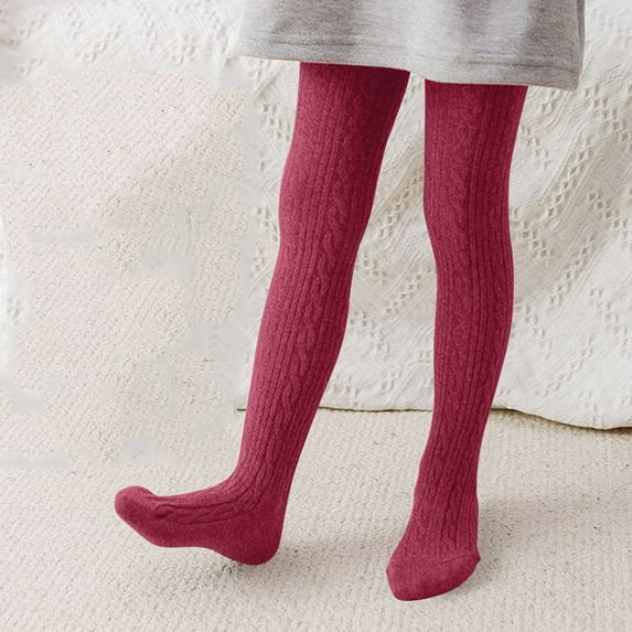 CHUOU Kids Baby Girls Tights Toddler Cable Knit Warm Leggings Seamless Stretchy Stockings Pantyhose Winter Socks