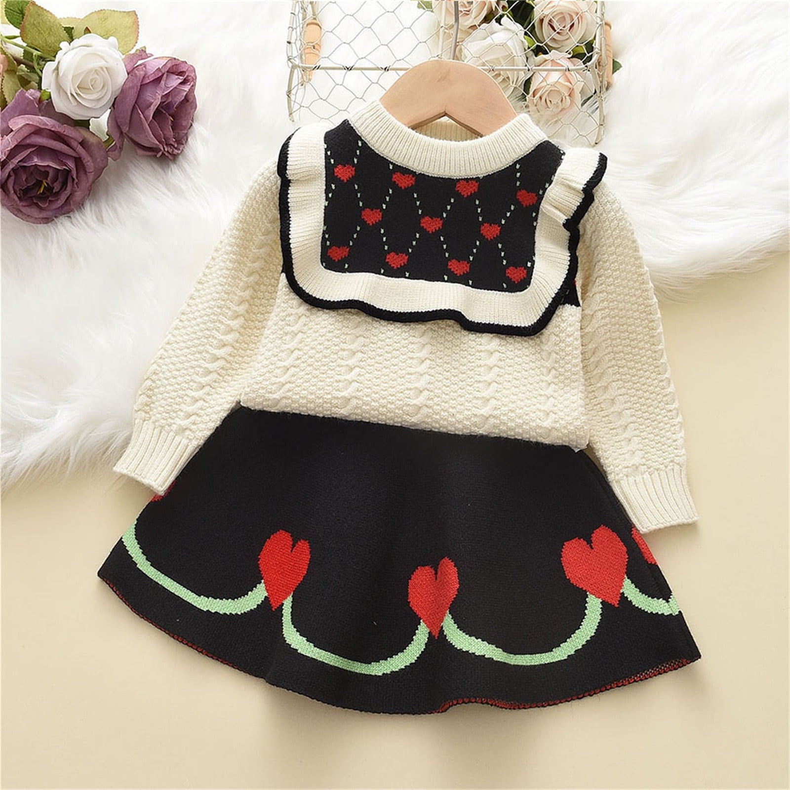 CHUOU Kids Babys Toddlers Girls Spring Winter Knit Sweater Thick Long