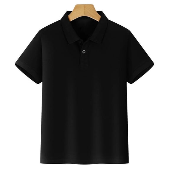 CHUOU Kids Boys Girls Short Sleeve Shirt Button Closure Comfortable & Soft Pique Fabric For 10-12 Years