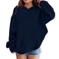 thumbnail image 1 of CHUOU Kids Child Toddler Boys Girls Solid Long Sleeve Patchwork Hooded Thickened Warm Sweatshirt Pullover Blouse Tops Outfits Clothes, 1 of 1