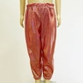 thumbnail image 1 of CHUOU Kids Girls Boys Sparkly Metallic Harem Dance Pants Loose Fit For Modern Hip Hop Street Dancewear For 3-4 Years For 3-4 Years, 1 of 5