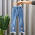 thumbnail image 1 of CHUOU Kids Girls Casual Jeans Elastic Waist Denim Wide Leg Pants Toddler Trousers, 1 of 5