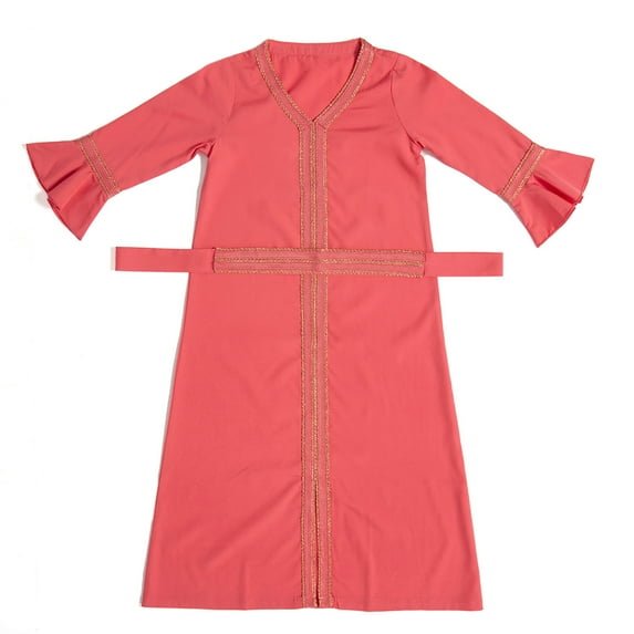 CHUOU Kids Girls Long Sleeve Kaftan Maxi Prayer Clothes Dresses Abaya For 11-12 Years