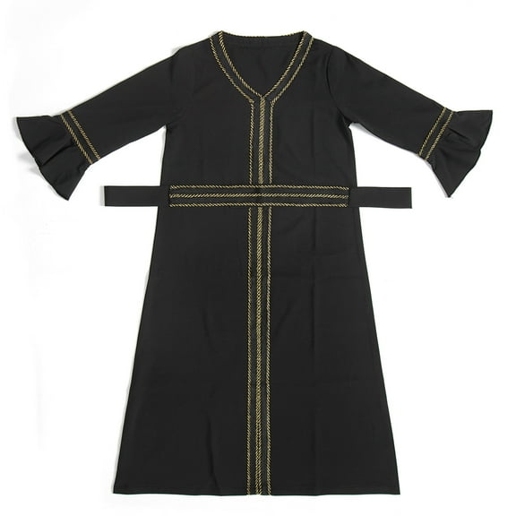 CHUOU Kids Girls Long Sleeve Kaftan Maxi Prayer Clothes Muslim Dresses Abaya For 3-4 Years