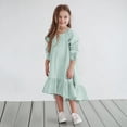 thumbnail image 1 of CHUOU Kids Little Girls Daily Dress Autumn Long Sleeve Solid Irregular Princess Dress Ruffle Casual Party Dresses Outfits Clothes, 1 of 5