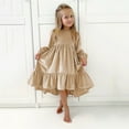 thumbnail image 1 of CHUOU Kids Little Girls Daily Dress Autumn Long Sleeve Solid Irregular Princess Dress Ruffle Casual Party Dresses Outfits Clothes, 1 of 1