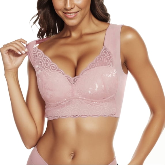 CHUOU Lace Bra Plus Size Bra Women Underwear Bralette Crop Top Female Bra Large Top Female Push Up Brassiere Laced Bra