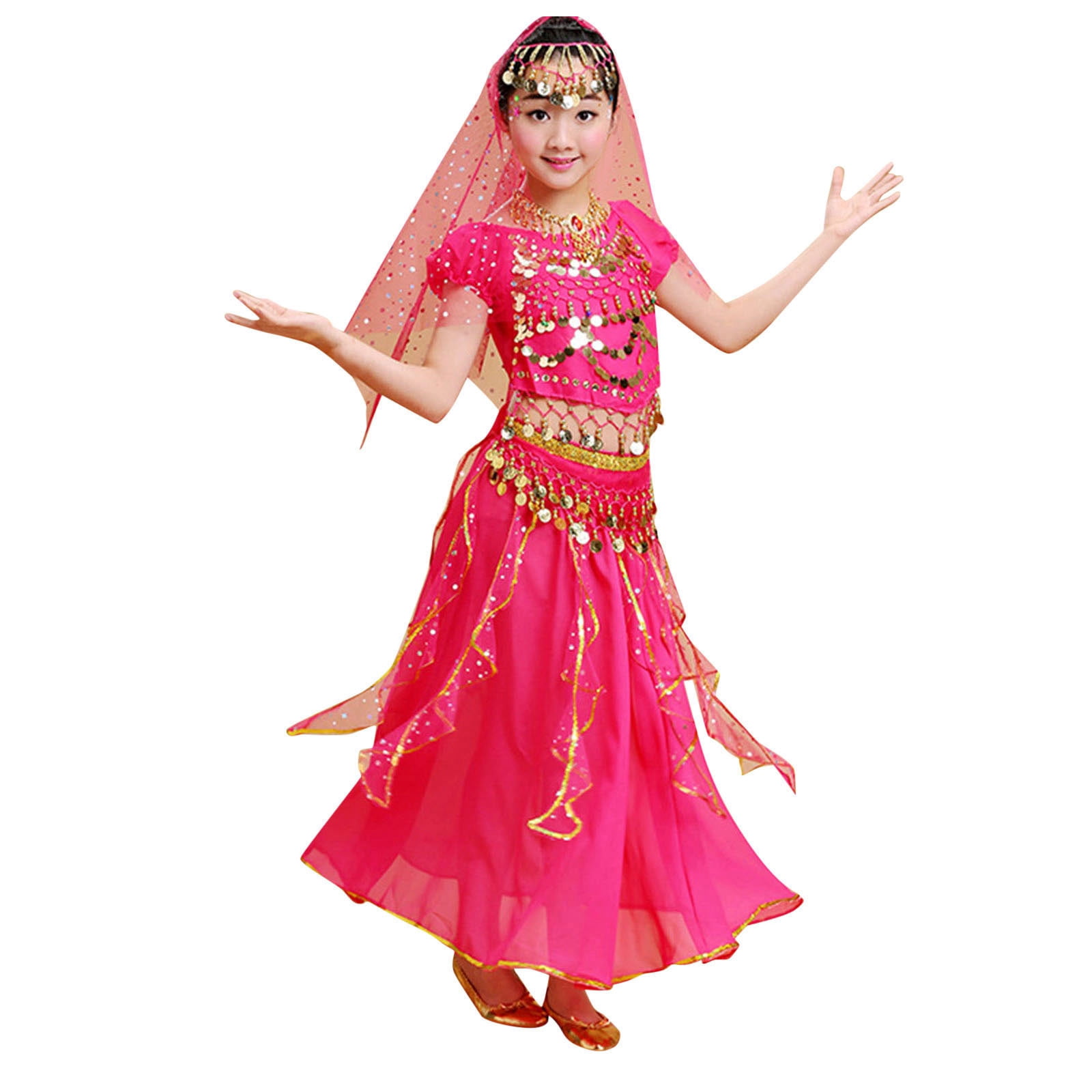 CHUOU Little Girl Dance Clothes Belly Dance Sequin Dance Wear Carnival