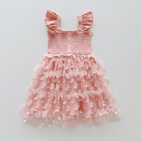 CHUOU Little Girl Tutu Dress Tulle Ruffles Flower Girls Wedding Party Dresses For 4-5 Years