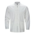 thumbnail image 1 of CHUOU Men's Linen Japanese Chinese Traditional Clothing Tang Suit Long Sleeve Shirt For Men Clothing, 1 of 5