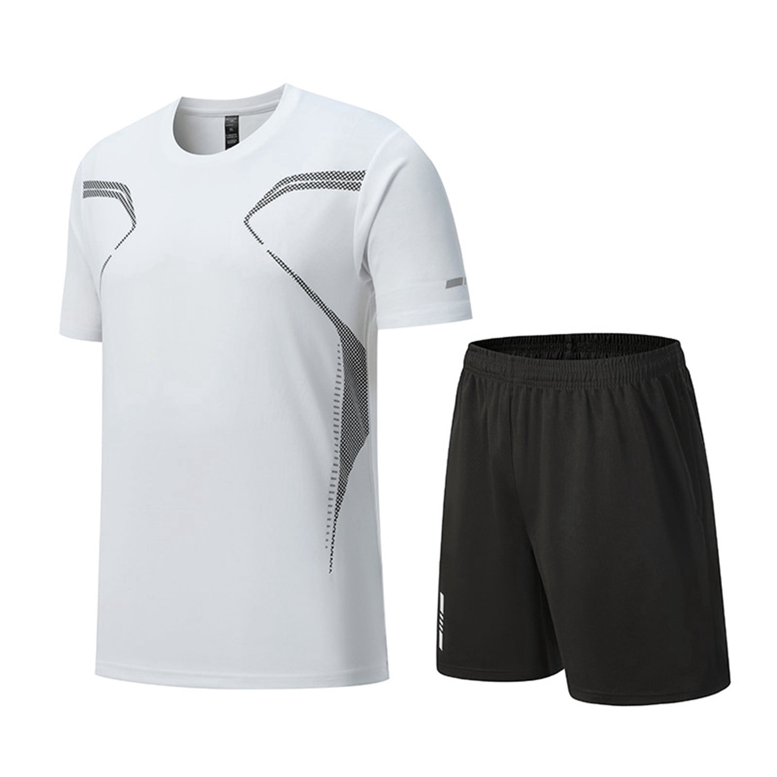 CHUOU Men's Loose Sportswear Set Casual Summer Fitness Short Sleeved Shorts