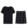 thumbnail image 1 of CHUOU Men's Pajama Set Lightweight Quick Drying Short Sleeved V Neck Shirt And Shorts Soft And Comfortable Sleeping Set Style Three, 1 of 4