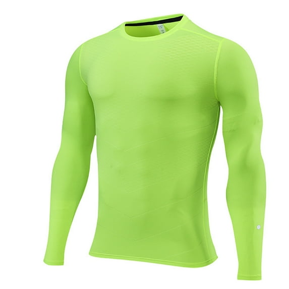 CHUOU Men's Tight Sports Fitness Running Training Long Sleeve Long Sleeve T Shirt