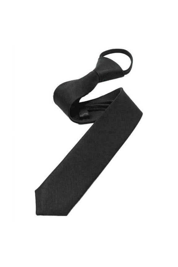 Mens Boys Solid Color Zipper Ties Necktie Tied Business Skinny Neck Tie Party Wedding Club Suit Neckwear