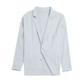 thumbnail image 1 of CHUOU Mens Fashion Leisure Light And Solid Color Pockets Lapels Buttons Suits Jackets And Tops, 1 of 5