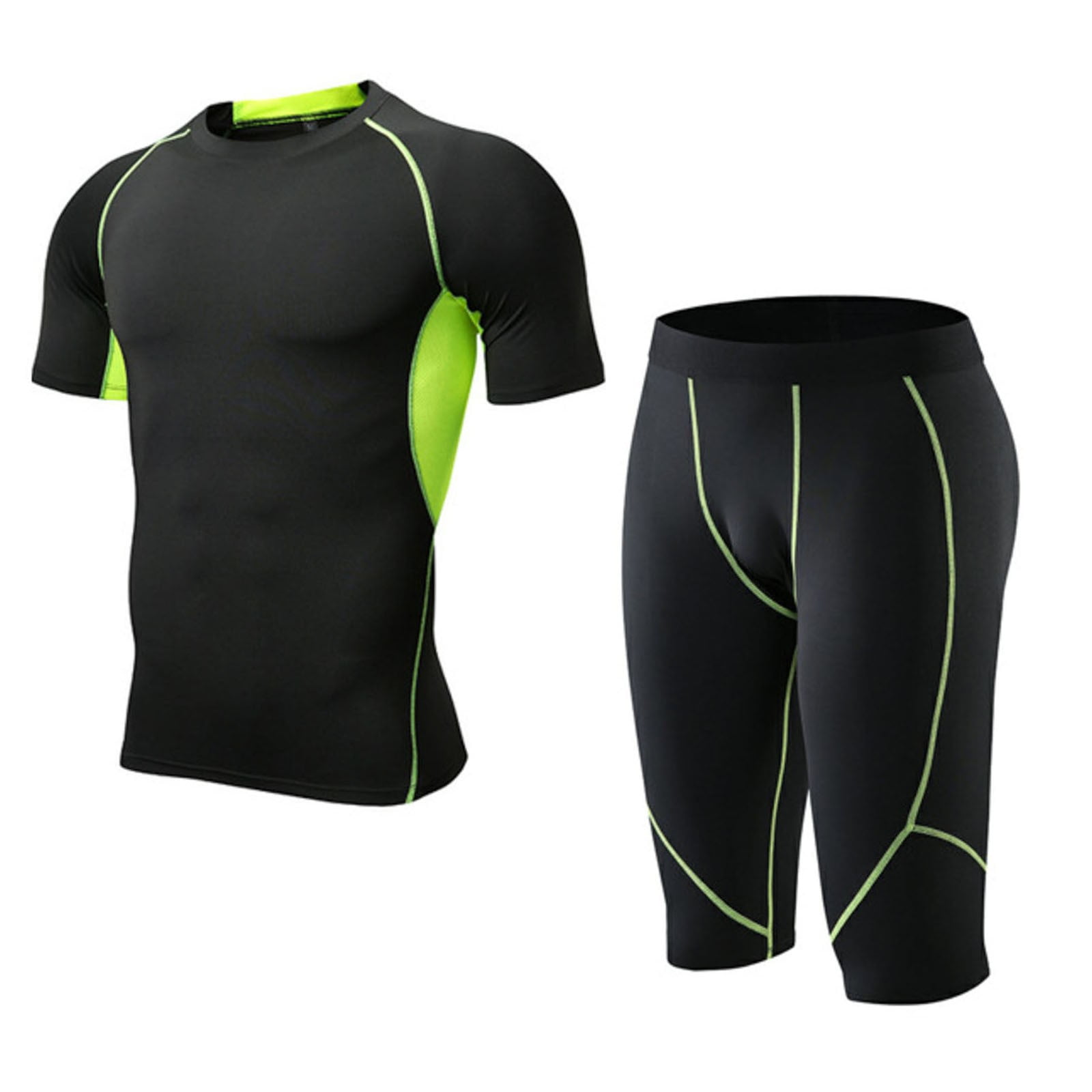 Men'S 3-Piece Workout Clothes Long-Sleeved Tight-Fitting Sportswear