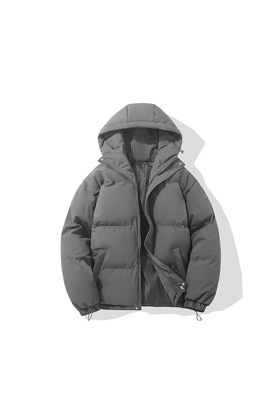 Mens Outdoor Coat Long Sleeve Turn Down Collar Pocket Solid Color Down Jacket Autumn And Winter Unisex Jacket