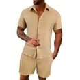 thumbnail image 1 of CHUOU Mens Spring And Summer Leisure Sports Comfortable Breathable Sweat Absorbing Short Sleeved Shorts Two Piece Set, 1 of 5