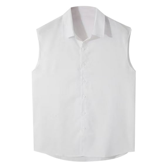 CHUOU Mens Summer Sleeveless T Shirt Vest With Old Cuffs And Solid Color Buttons For Summer Fashion And Leisure