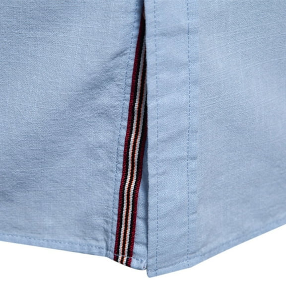 CHUOU Mens T Shirt Short Sleeved Shirt Top Lapel Mens Casual Day Fashion Solid Color Long Sleeve Shirt