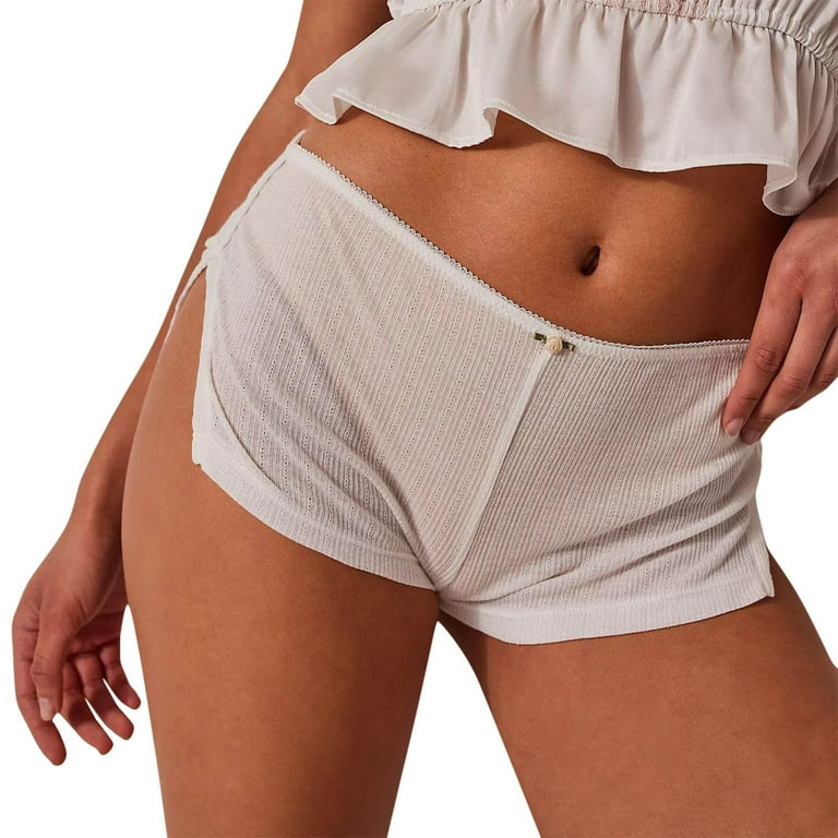 【mnem】Locu Micro Shorts CHUOU Sexy Micro Shorts For Women Low Waist Side Slit Mini