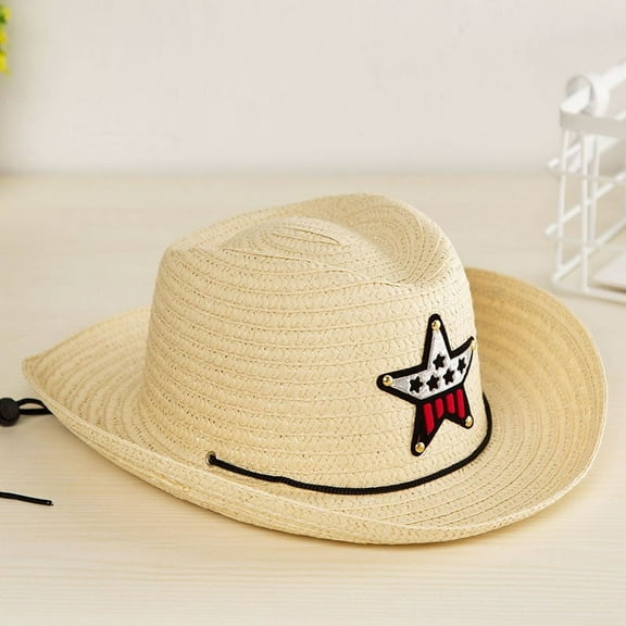 CHUOU Summer Sun Straw 6 Colours Beach Girls Boys Kids Child Western Cowboy Hat 2 To 6Y