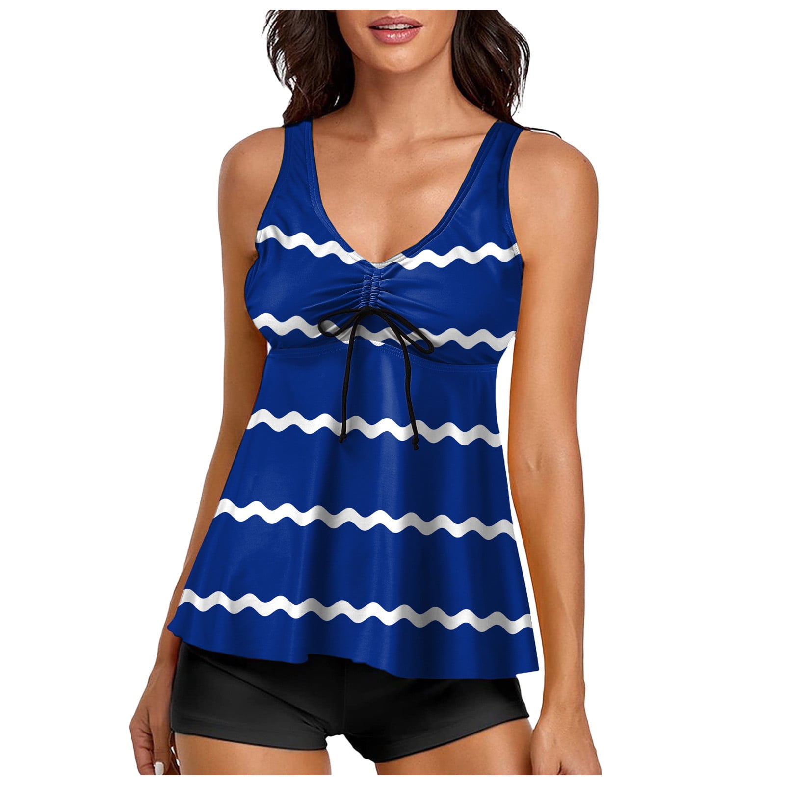 CHUOU Tankini Bathing Suits for Women Tummy Control Print Bathing Suit