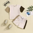 thumbnail image 1 of CHUOU Toddler Baby Boy Clothes Short Sleeve Dinosaur Printed T-shirt + Shorts 2pcs Boys Summer Outfit For 18-24 Months, 1 of 5