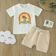 thumbnail image 1 of CHUOU Toddler Baby Boy Clothes Short Sleeve Dinosaur Printed T-shirt + Shorts 2pcs Boys Summer Outfit For 3-6 Months, 1 of 5