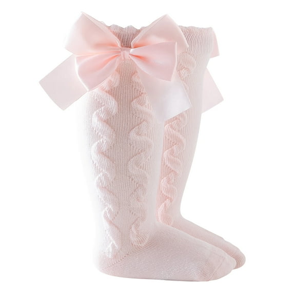 CHUOU Toddler Baby Kids Girls Solid Knee-High Socks Stockings Mid-Calf Length Princess Sock