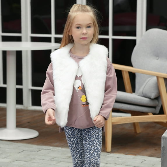 CHUOU Toddler Baby Kids Girls Winter Villus Coat Outwear Thick Warm Waistcoat