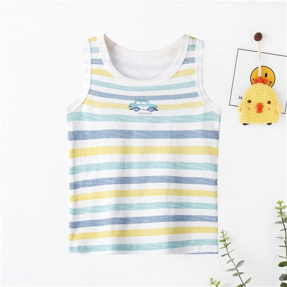 CHUOU Toddler Boys Cotton Cartoon Prints Summer Tank Tops, Sizes 18M-13T