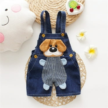 CHUOU Toddler Girls Boy's Denim Suspender Jeans Overalls Jean Overall Summer For Girl Boy With Cute 3D