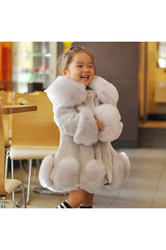 Toddler Girls Jacket Fall Winter Toddler Kids Collar Soild Jackets Warm Woolen Jacket Coats