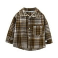 thumbnail image 1 of CHUOU Toddler Kids Baby Boys Girls Plaid Shirt Jacket Long Sleeve Button Down Tops Coat Shacket Jacket Fall Winter Clothes For 12-18 Months, 1 of 3