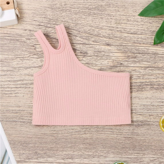 CHUOU Toddler Kids Girls Dance Tank Top Racerback Crop Tank Top Sleeveless Sports Dance Top For Ballet Gymnastics Dancewear