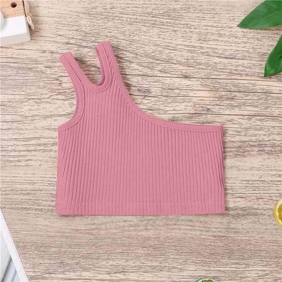 CHUOU Toddler Kids Girls Dance Tank Top Racerback Crop Tank Top Sleeveless Sports Dance Top For Ballet Gymnastics Dancewear