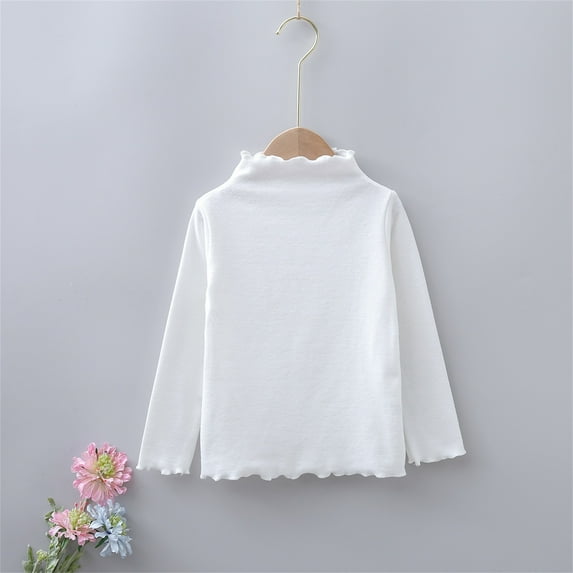 CHUOU Toddler Kids Girls Long Sleeve Basic Inside T Shirt Casual Tees Shirt Tops Solid Cloths