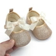 thumbnail image 1 of CHUOU Toddler Kids Girls Soild Colour Bowknot Princress Shoes Soft Sole The Floor Barefoot Non First Walkers Prewalker Shoes, 1 of 5