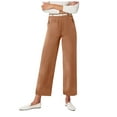 thumbnail image 1 of CHUOU Twill Cropped Wide Leg Pant Plus Size Wide Leg Petite Crop Trousers Stretch Capri Jeans Ankle Denim Pants Women, 1 of 5