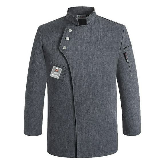 CHUOU Unisex Men's Long Sleeve Chef Coat Jacket Women Kitchen Restaurant Cooking Work Chef Uniformss Shirt Tops