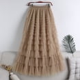 thumbnail image 1 of CHUOU Women Skirt Fashion New Pattern Mesh Stitching Solid Color Four Season Cute Puffy Skirt Long Skirt, 1 of 1