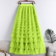 thumbnail image 1 of CHUOU Women Skirt Fashion New Pattern Mesh Stitching Solid Color Four Season Cute Puffy Skirt Long Skirt, 1 of 1