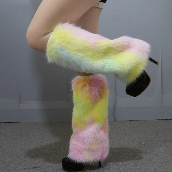 CHUOU Women's Fluffy Leg Warmers Winter Fluffy Leg Warmers Soft