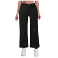 thumbnail image 1 of CHUOU Women's Spring And Summer Casual Comfortable Jeans Washed Stretch Flared Wide Leg Pants, 1 of 5